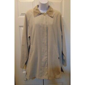 London Fog Suede Jacket Women's Medium Lightweight Ivory Button Down
